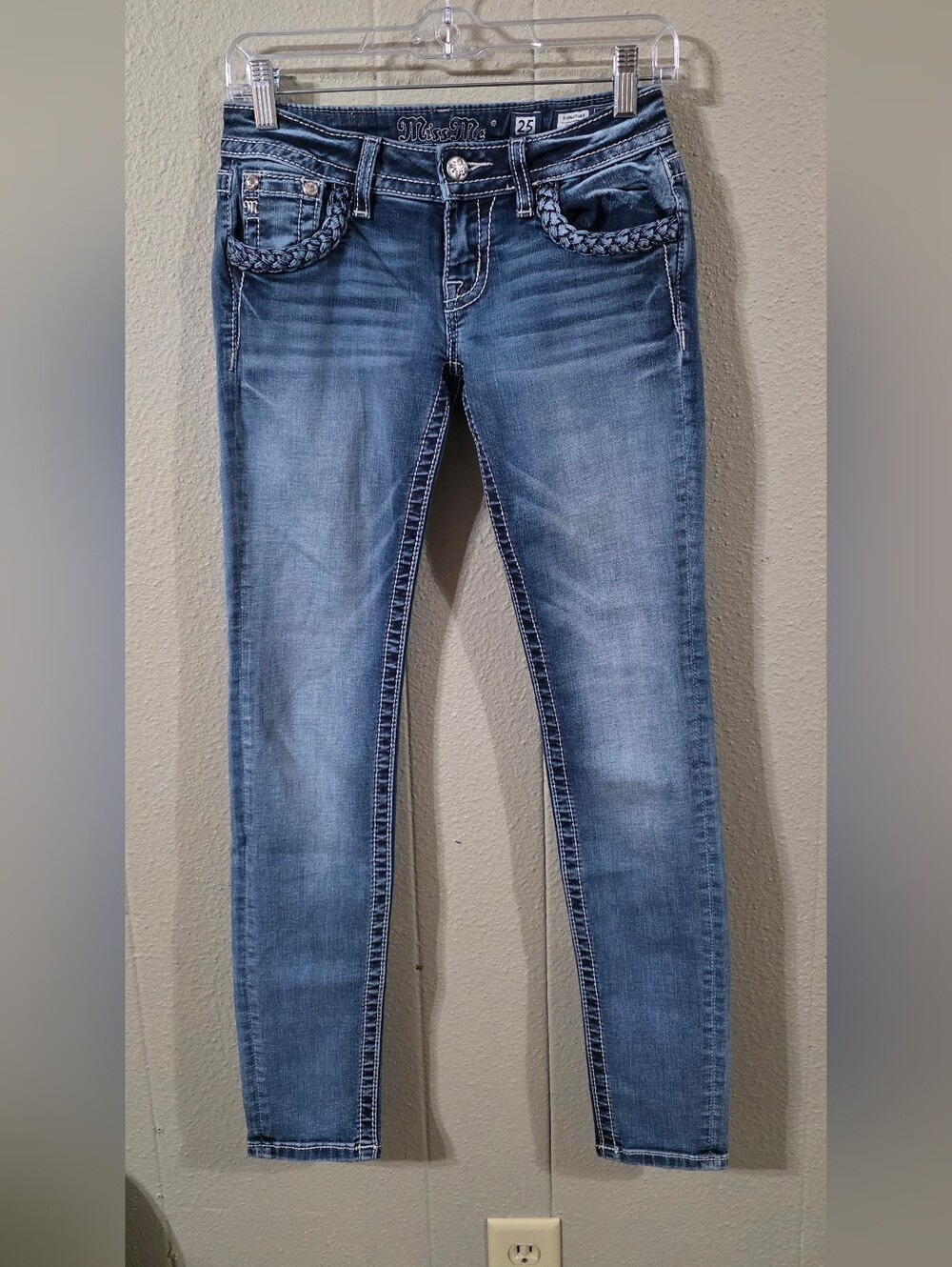 Women's Miss Me Low-rise Signature Skinny Jeans Sz 25 The Buckle